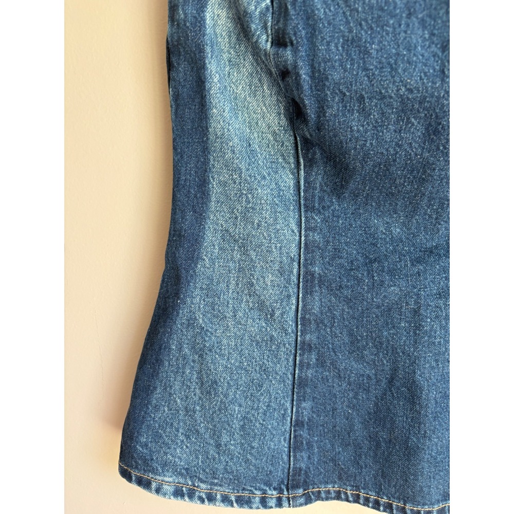 Zara TRF Two Tone Blue Denim Strapless Bandeau Corset Top Side Zip Small NEW - Picture 5 of 10